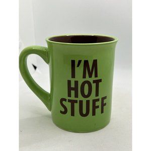Mug Laurie Beasley I’m Hot Stuff Our Name Is Mud prof Marshmallow Roaster green